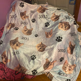 Custom Dog Cat Blanket, Personalized Blanket with Pet Photo and Text, Perfect Gift for Pet Owners