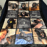 Custom Pet Photo Blanket, Dog Cat Memorial Gift, Pet Sympathy Gift, Christmas Keepsake, Dog Loss Gift, Paw Print Blanket