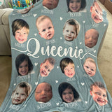 Personalized Photo Blanket, Custom Baby Photo Blanket for Grandma, Grandma Blanket with Baby Face,Mother's Day Birthday Christmas Gift for Family