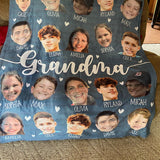 Personalized Photo Blanket, Custom Baby Photo Blanket for Grandma, Grandma Blanket with Baby Face,Mother's Day Birthday Christmas Gift for Family