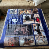 Custom Pet Photo Blanket, Dog Cat Memorial Gift, Pet Sympathy Gift, Christmas Keepsake, Dog Loss Gift, Paw Print Blanket