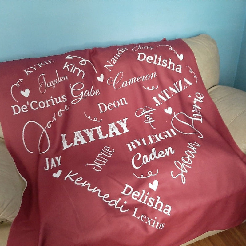 Custom Blanket with Family Names, Perfect Personalized Gift for Christmas Birthday, Housewarming