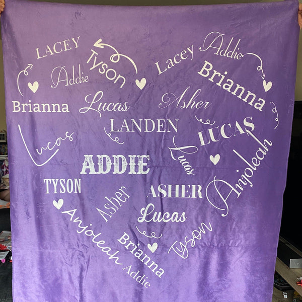 Custom Blanket with Family Names, Perfect Personalized Gift for Christmas Birthday, Housewarming