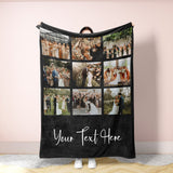 Vintage Patchwork Effect Quilt Pattern Personalized Photo Fleece Blanket