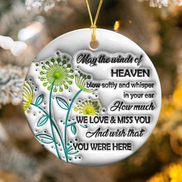 Wish that You Were Here - Memorial Round Ornament