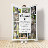 Custom Pet Photo Blanket, Dog Cat Memorial Gift, Pet Sympathy Gift, Christmas Keepsake, Dog Loss Gift, Paw Print Blanket