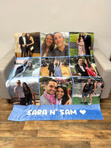 Personalized Blanket with Photo and Text, Personalized Gift for Christmas Anniversary Birthday, Perfect Gift for Family Friends Couples