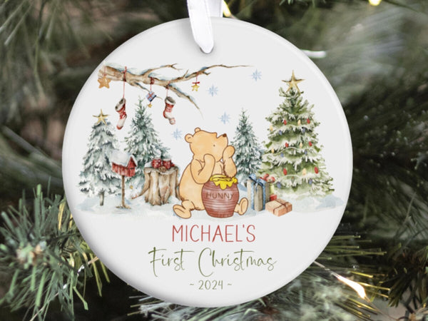 Personalized Baby's First Christmas Winnie The Pooh Ornament