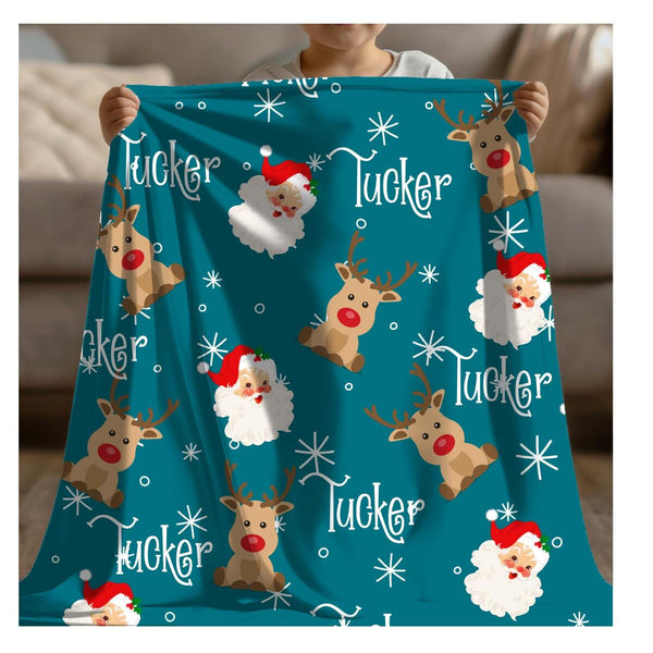 Personalized Name Christmas Gift for Kids and Babies, Holiday Throw for Cozy Nights