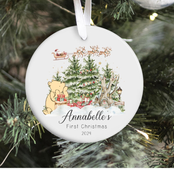 Personalized Baby's First Christmas Winnie The Pooh Ornament