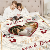 I Love You Till the End of Time - Custom Name, Date and Photo Blanket for Couples, Girlfriend Boyfriend Husband, Wife and Best Friends -  Funny Personalized Valentine's Day Gift, Anniversary Newlywed Wedding Engagement Gift