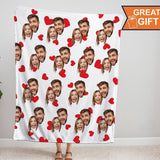 Custom Face Photo Blanket for Couples, Girlfriend Boyfriend Husband, Wife and Best Friends -  Funny Personalized Valentine's Day Gift, Anniversary Newlywed Wedding Engagement Gift