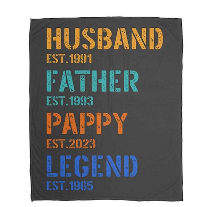 Personalized Blanket for Grandpa - Unique Custom Gift for Birthday Father's Day Pregnancy AnnouncementChristmas