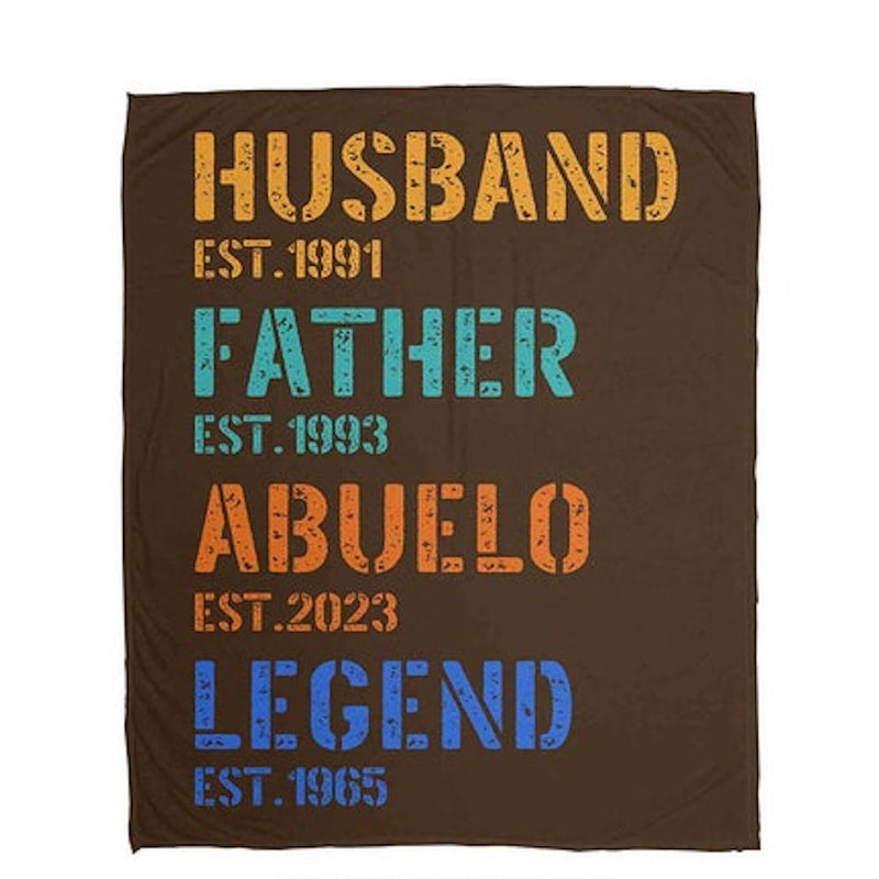 Personalized Blanket for Grandpa - Unique Custom Gift for Birthday Father's Day Pregnancy AnnouncementChristmas