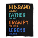 Personalized Blanket for Grandpa - Unique Custom Gift for Birthday Father's Day Pregnancy AnnouncementChristmas