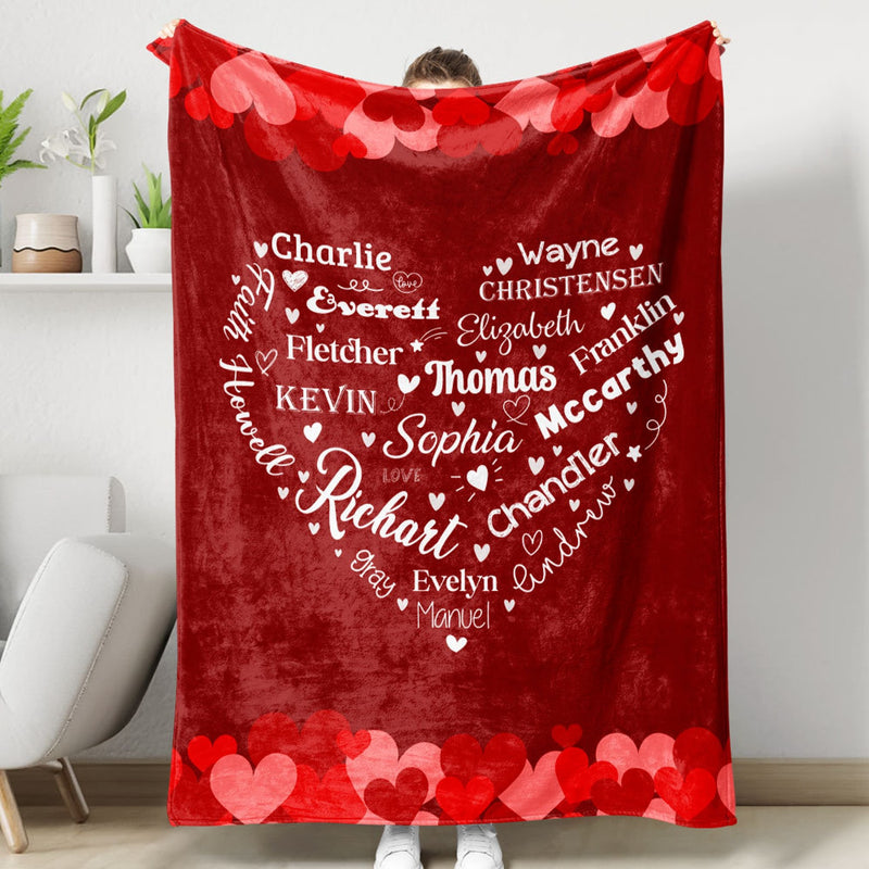 Personalized Names Blanket for Family Sisters Friends- Unique Custom Gift for Birthday Christmas