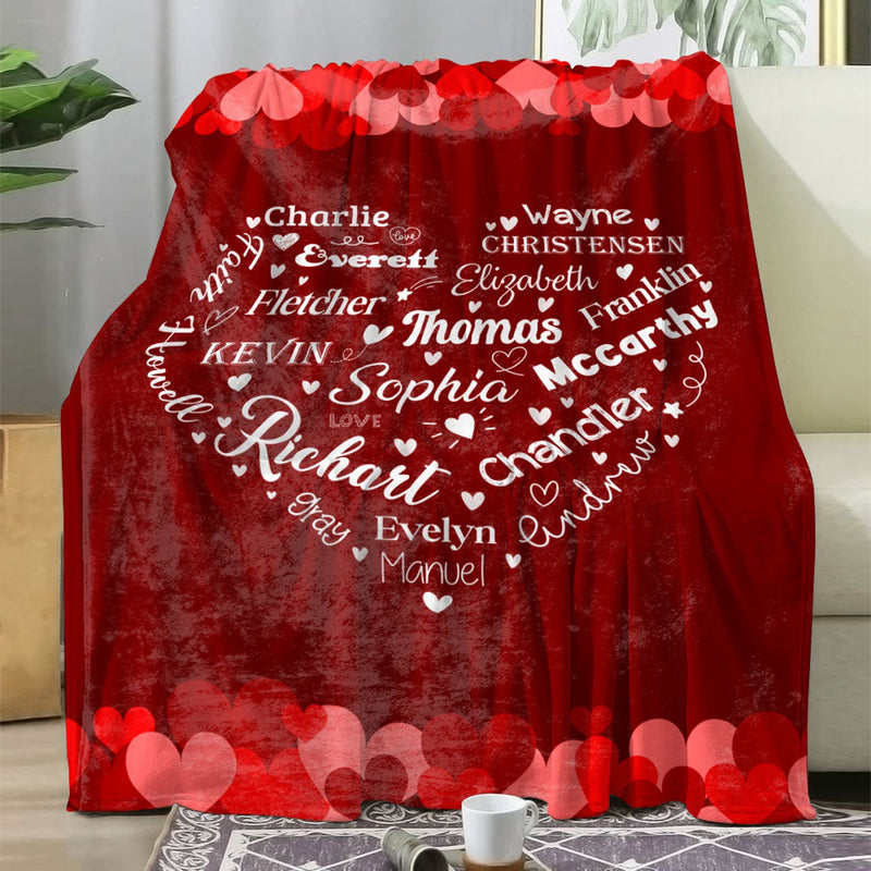 Personalized Names Blanket for Family Sisters Friends- Unique Custom Gift for Birthday Christmas