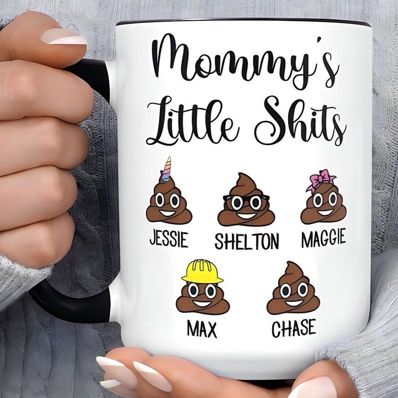 Mommy's Little Shits - Personalized Mug For Mom Grandma - Funny Mother's Day Birthday Gift