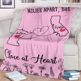 Personalized Long Distance Blanket, Custom Name State To State Gift, Moving Away Gift