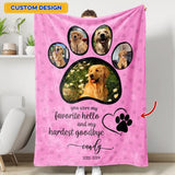 You Were My Favorite Hello And My Hardest Goodbye - Custom Pet Loss Blanket with Photo, Personalized Pet Memorial Sympathy Gift