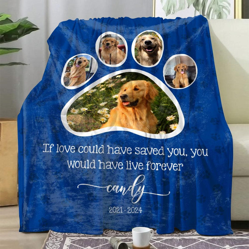 You Would Have Live Forever, In Loving Memory Blanket,  Custom Memorial Blanket with Pet Photo, Personalized Remembrance Gift