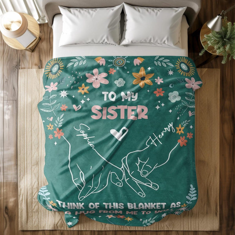 A Hug from Sister Blanket, Personalized Gifts For Sisters Friends