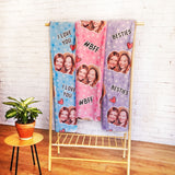 Custom Photo Besties Blanket, Personalized Best Friends Blanket, Custom Name Blanket, Best Friend Besties BFF Gift