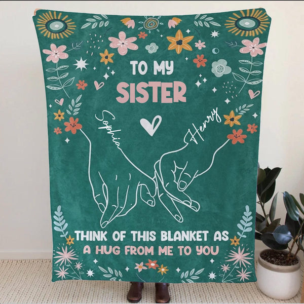 A Hug from Sister Blanket, Personalized Gifts For Sisters Friends