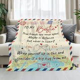 Personalized Besties Throw Blanket, Custom Friendship Gift for Best Friend Sister