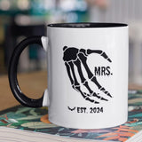 Mr And Mrs Skeleton Mug - Personalized Name Date Couple Mug, Gift for Couples Husband Wife Girlfriend Boyfriend, Valentine's Day Anniversary Gift