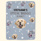 Official Snuggle Blanket - Funny Personalized Pet Blanket With Photo, Dog Memorial Gift, Pet Sympathy Gift, Dog Loss Gift