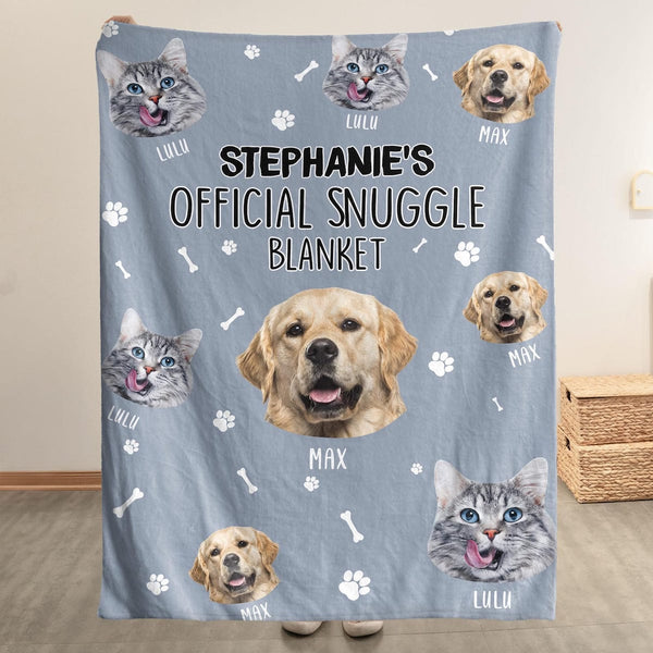 Official Snuggle Blanket - Funny Personalized Pet Blanket With Photo, Dog Memorial Gift, Pet Sympathy Gift, Dog Loss Gift