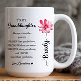 To My Granddaughter Daughter Coffee Mug - Personalized Mug with Name From Grandma Mom - Perfect Gift for Granddaughter, Daughter