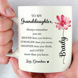 To My Granddaughter Daughter Coffee Mug - Personalized Mug with Name From Grandma Mom - Perfect Gift for Granddaughter, Daughter