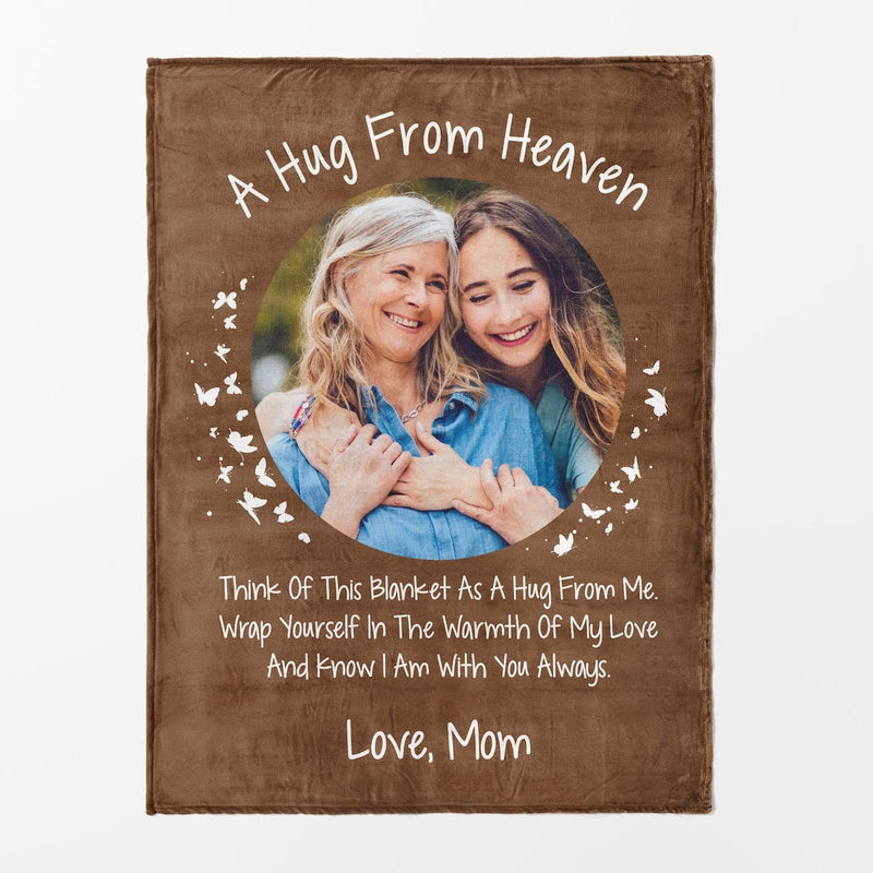 A Hug from Heaven - Custom Memorial Blanket with Photos for Loss of Loved One, in Loving Memory Personalized Sympathy Blanket for Loss of Mom Dad  Husband Wife Friend, In Memory of Loved One Gifts