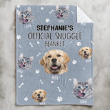 Official Snuggle Blanket - Funny Personalized Pet Blanket With Photo, Dog Memorial Gift, Pet Sympathy Gift, Dog Loss Gift