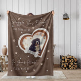 Snuggle This Blanket And Think Of Me - Custom Dog Photo Memorial Blanket, Personalized Dog Loss Pet Memory Gifts, Pet Loss Keepsake Remembrance Gift For Dog Mom Dad Bereavement Gift