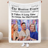 The Besties Times - Custom Photo Blanket, Friendship Blanket, Best Friend Birthday Gift For Her, Personalized Best Friend Bestie Photo Blanket