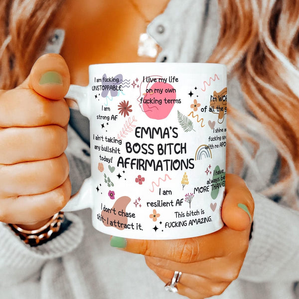 Funny Daily Reminder Mug - Personalized Name Gift For Friends, Kids, Family and Coworkers