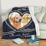 Snuggle This Blanket And Think Of Me - Custom Dog Photo Memorial Blanket, Personalized Dog Loss Pet Memory Gifts, Pet Loss Keepsake Remembrance Gift For Dog Mom Dad Bereavement Gift