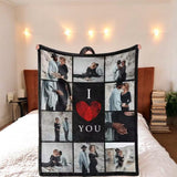 Custom Photo Blanket for Couples, Girlfriend Boyfriend Husband, Wife and Best Friends -  Funny Personalized Valentine's Day Gift, Anniversary Newlywed Wedding Engagement Gift