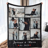 Custom Photo Blanket for Couples, Girlfriend Boyfriend Husband, Wife and Best Friends -  Funny Personalized Valentine's Day Gift, Anniversary Newlywed Wedding Engagement Gift