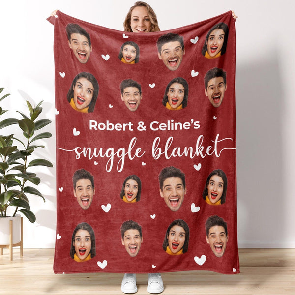 Personalized Couple Photo Blanket - Romantic Birthday Valentine's Day Wedding Anniversary Gift for Couples Wife Husband Boyfriend Girlfriend