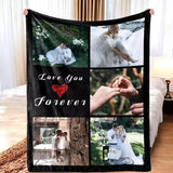 Custom Photo Blanket for Couples, Girlfriend Boyfriend Husband, Wife and Best Friends -  Funny Personalized Valentine's Day Gift, Anniversary Newlywed Wedding Engagement Gift