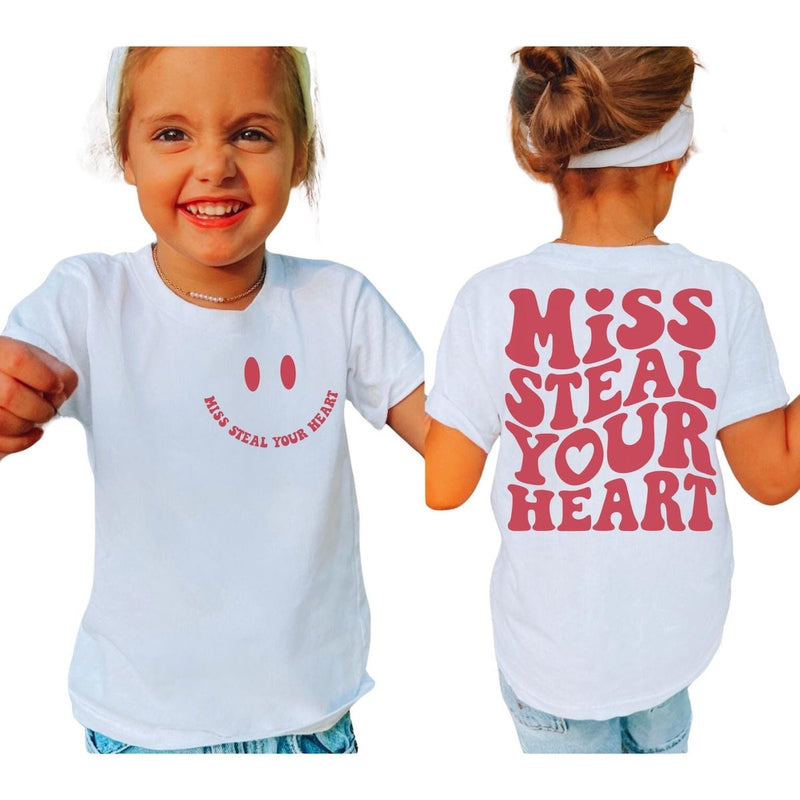 Miss Steal Your Heart, Kids Valentines, Girl Valentine's Day Tee, Toddler Sweatshirt, Valentines Shirt, Valentines Day, Toddler Valentine Gift