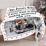 From Our First Kiss Till Our Last Breath - Personalized Couple Photo Blanket - Romantic Valentine's Day Wedding Anniversary Gift for Couples Wife Husband Boyfriend Girlfriend