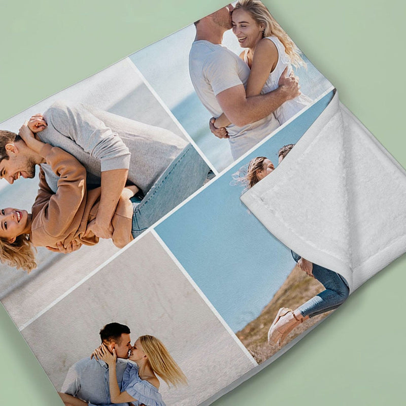 Custom Photo Blanket with Song - Valentine Day Gift, Custom Music Photo Blanket, Anniversary Gift for Boyfriend, Husband, Girlfriend, Wife