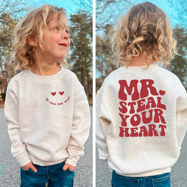 Mr Steal Your Heart, Kids Valentines, Boy Valentine's Day Tee, Toddler Sweatshirt, Valentines Shirt, Valentines Day, Toddler Valentine Gift