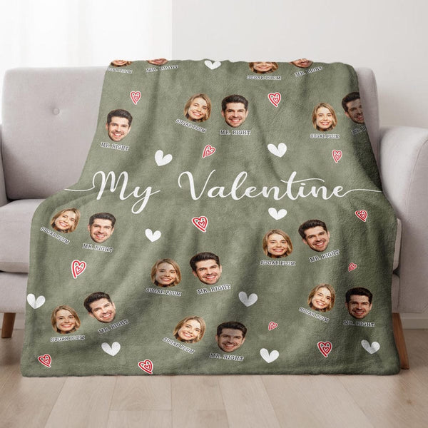 Personalized Couple Photo Blanket - Birthday Valentine's Day Wedding Anniversary Gift for Couples Wife Husband Boyfriend Girlfriend