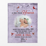 A Hug from Heaven - Custom Memorial Blanket with Photos for Loss of Loved One, in Loving Memory Personalized Sympathy Blanket for Loss of Mom Dad  Husband Wife Friend, In Memory of Loved One Gifts